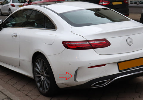 Carbon Fiber Pattern Rear Bumper Air Vent Spoiler Splitter Canard Insert Cover Trim Fit For Mercedes Benz W205 C-Class 2 Door Coupe C43 AMG C180 C200 C300 2017 2018 2019 2020