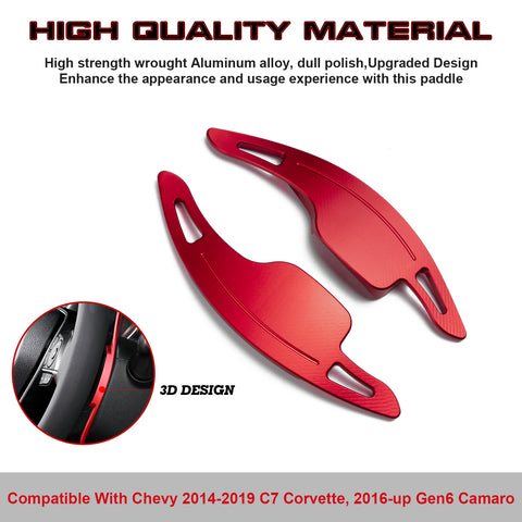 Red Alloy Steering Wheel Extension Paddle Shifter For Chevrolet Corvette Camaro