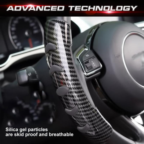 Carbon Fiber Style Steering Wheel Booster Non-Slip Cover Universal Accessories