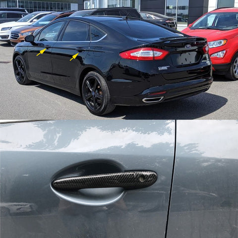 Carbon Fiber Style Car Door Handle Cover Trim Protector for Ford Mustang Edge Fusion 2005-2014