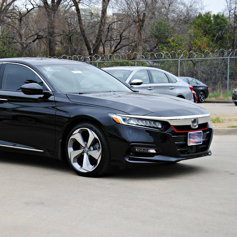 Front Grille Pinstripe Vinyl Overlay Sticker Glossy Red, Pre-cut Styling Front Hood Panel Edge Molding Trim Decal for Honda Accord 2018 2019 2020