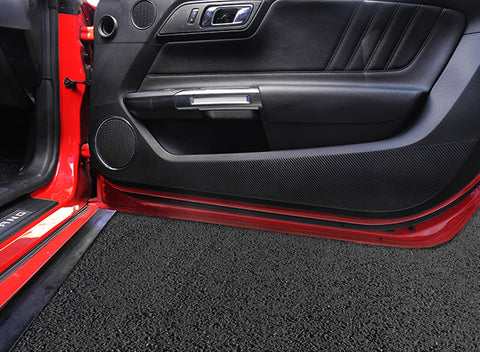 2pcs Carbon Fiber Texture Car Door Protector Anti-kick Sticker Door Side Edge Guard Protective Decal for Ford Mustang 2015-2020