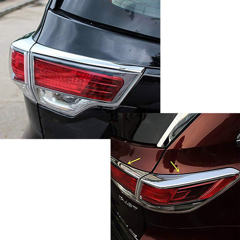 4pcs for Toyota Highlander 2014-2016 Tail Light Eyelid Eyebrow Chrome Overlay Trim Cover