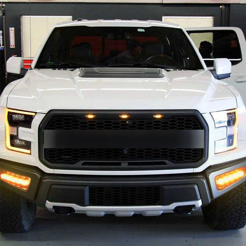 White/Amber Switchback LED DRL Fog Light Kit for Ford F-150 Raptor 2017-up, 5-LED OEM Assembly w/Turn Signal Feature