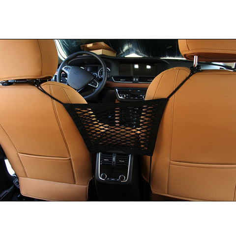 Car Seat Storage Mesh Organizer, Universal Car Seat Organizer Cargo Net Hook Pouch Holder for Purse Bag Phone Tissues, Dog Car Net Barrier, Pets Children Kids Disturb Stopper