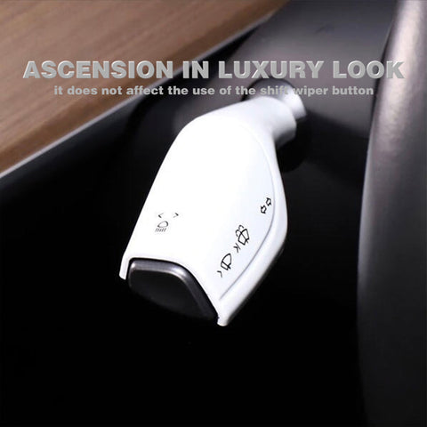 2Pcs White Steering Wheel Wiper Column Lever Rod Overlay Cover Trims For Tesla Model 3 2017-2023 & Model Y 2020-up