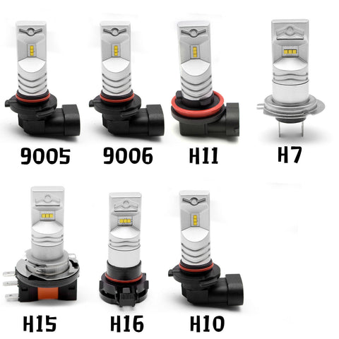 For Honda Civic 2006-2015 Super White 100W LED DRL Daytime Running Light Bulbs
