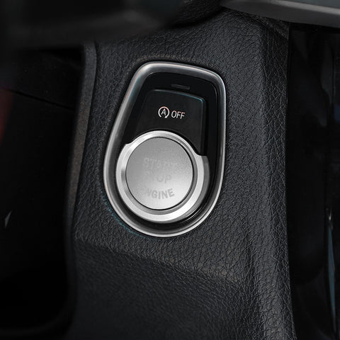 Silver Start Stop Button AC Climate Switch Ring Cover For BMW 1 2 3 4 Series