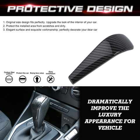 Carbon Fiber Pattern Gear Shift Knob Shell Cover Trim For BMW 1 3 Series E87 E90