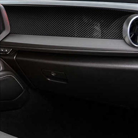 Real Carbon Fiber Copilot Dashboard Console Panel Cover Trim Overlay for Chevrolet Camaro 2016-2024