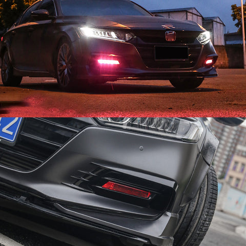 Xotic Tech Self Adhesive Front Fog Light DRL Tint Vinyl Film, Precut Fog Lamp Light Transmission Stickers Overlay Decal Exterior Decoration Compatible with Honda Accord 10th 2018 2019 2020