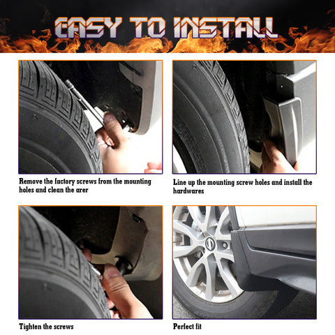 4X Front Rear Mud Flaps Kit Splash Guards Direct Fit For Nissan Rogue 2014-2020