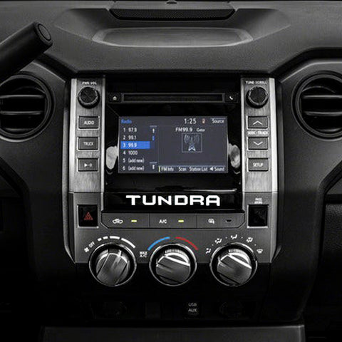 Red / White Dashboard Radio Letter Insert Overlay Vinyl Decal Sticker for Toyota Tundra 2014-2019