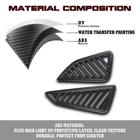 Carbon Fiber Texture Dashboard Front AC Air Outlet Trim For Toyota Corolla Cross