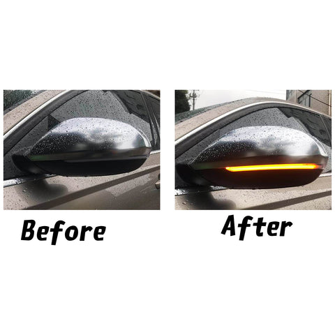 Amber LED Side Mirror Turn Signal Light for VW Volkswagen Golf MK7 GTI 2013-up, Smoked Black Dynamic Sequential Blink Side Mirror Marker Lens