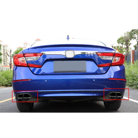 Stainless Steel Rear Cylinder Exhaust Output Tailpipe Frame Cover Trim for Honda Accord 2018 2019