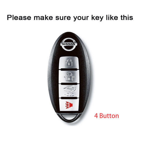 Blue/ Red/ Silver TPU Remote Key Fob Cover Case Protection for Nissan 4-Button Smart Key