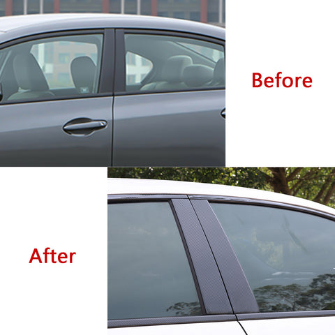 Carbon Fiber Car Door Window Pillar Post Frame Decal Molding Trim for Honda Civic 2006-2011