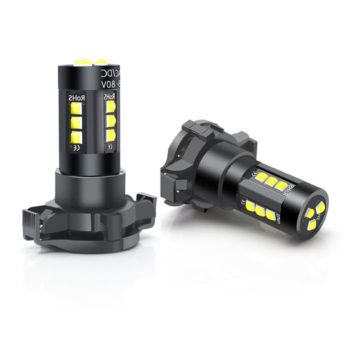 Xotic Tech 6000K White Front Turn Signal Light PY24W LED Bulbs For BMW E90 E92 M3 X5 X6 Z4