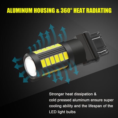 3157 4057R Red LED Tail Brake Light Bulb for Ford F-150 F-250 F-350 2002 - 2017