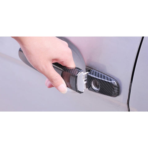 New Carbon Fiber Style Side Door Handle Cover Protector Trim for Mitsubishi Lancer EX Evolution X EVO 2008-2017