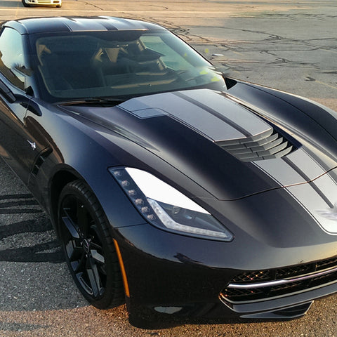 Styling Headlight Eyebrow Eyelid Cover Trim Decal Overlays Sticker for Chevy Corvette 2014-2019, Glossy Black / Glossy Red / Glossy White