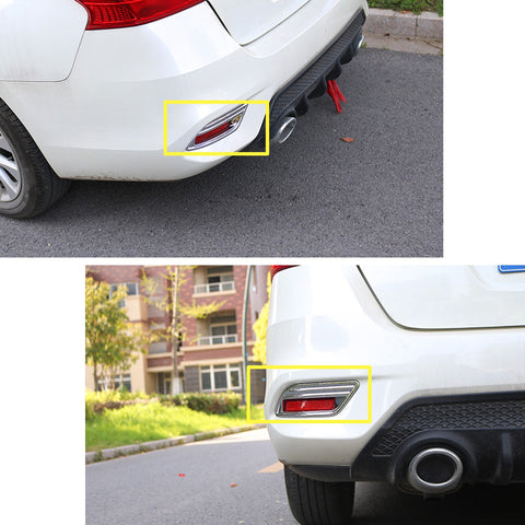 2x ABS Chrome Rear Bumper Reflector Cover Rear Fog Light Frame Moulding Trim for Nissan Sentra Sedan 2016-2019
