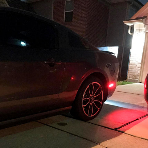 Set Red Rear Bumper Side Marker Light Smoked Lens Reflector for Ford Mustang 2015-2019, Direct Replace OEM Side Marker Lamp Kit Assembly