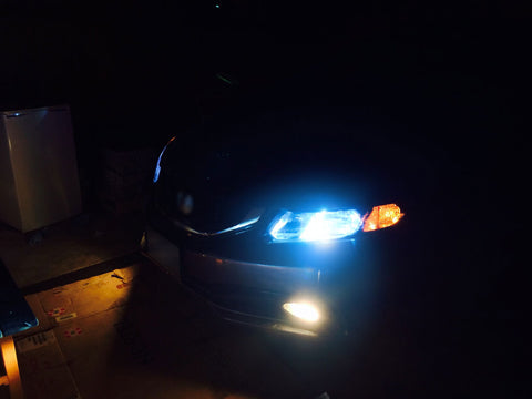 8000K Ice Blue LED Headlight Bulb All-in-One Conversion High Low Beam Kit, 6000LM Super Bright Fog Light Replacement