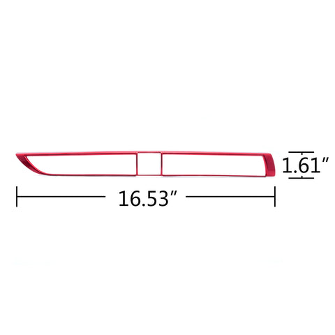 ABS Carbon Fiber / Red ABS Middle Air Vent Outlet Trim for Toyota Camry 2018 2019 2020