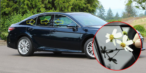 Black Window Pillar Posts Molding Pre-Cut Cover Side Door Trims 6pcs for Toyota Camry 2018-2024