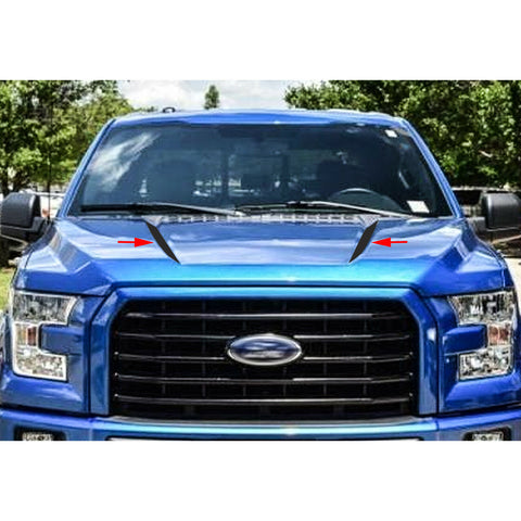 2x Glossy Black / Matte Black / Glossy Red Spear Hood Decal Vinyl Stripe Sticker for Ford F-150 2015-2019