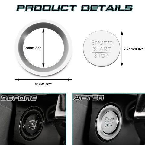 Silver Engine Start/Stop Push Button Molding Trim For Honda Civic 11th Gen 2022+