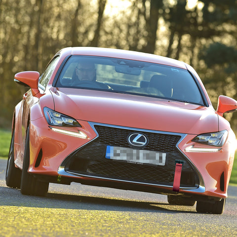 Blue / Black / Red JDM Style Tow Hole Adapter with Towing Strap for Lexus IS CT RC RX GS ISF