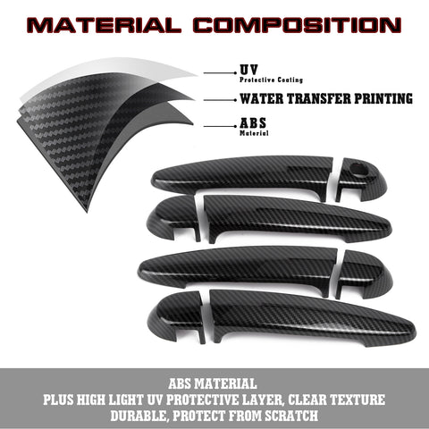 Carbon Fiber Style Door Handle+Door Edge Protect Trim For BMW 3 Series E90 E91