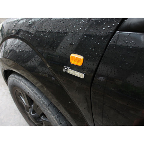 Silver/Black Metal R-Design Letter Emblem Trunk Lid Side Fender Decal Badge for Volvo