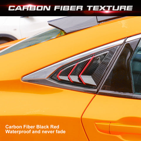 2x Carbon Fiber Pattern Window Louver Air Vent Cover Trim For Honda Civic 11th