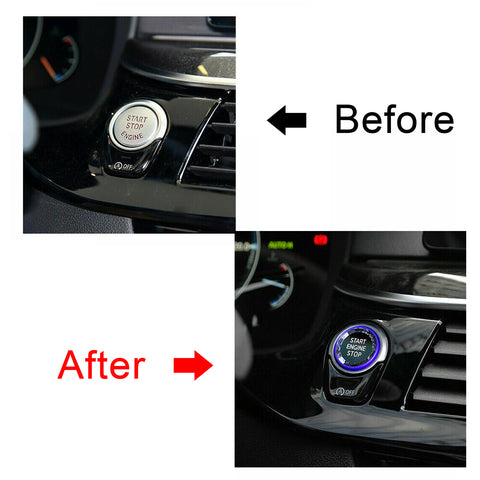 Red / Silver / Blue / Black Crystal Start Stop Button Cover Trim Engine Ignition Switch Replacement Cap for BMW 1 2 3 4 5 7 Series X1 X3 X5