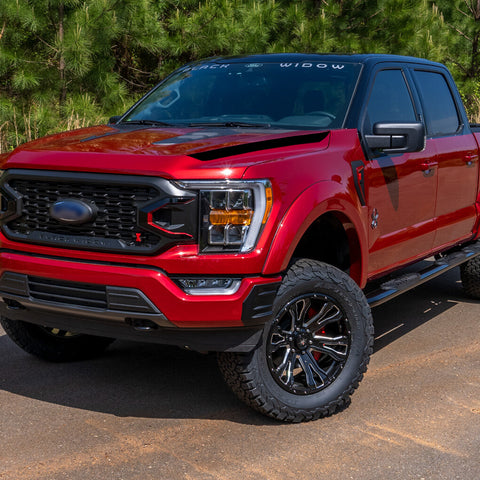 Glossy Black / Matte Black / Glossy Red Hood Spear Cowl Stripe Graphic Vinyl Decal Sticker for Ford F150 F-150 2015-2019