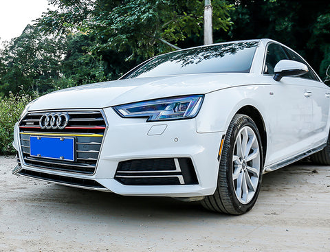 5pcs Germany Flag Style Front Kidney Grille Grill Insert Strip Trim Cover for Audi A4 2017-2018 2019