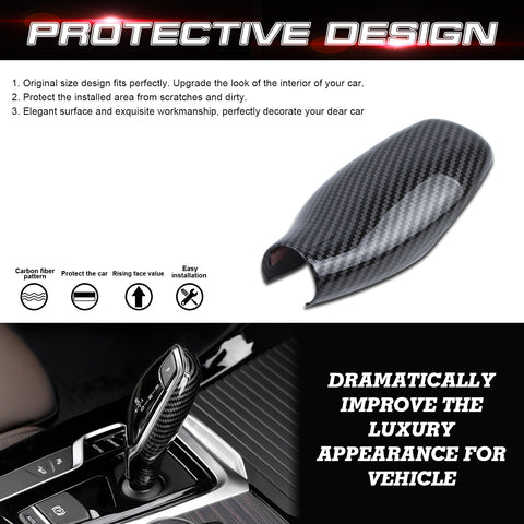For BMW 3 4 5 7 Series X3 Carbon Fiber Black Gear Shift Knob Shell Cover Trim