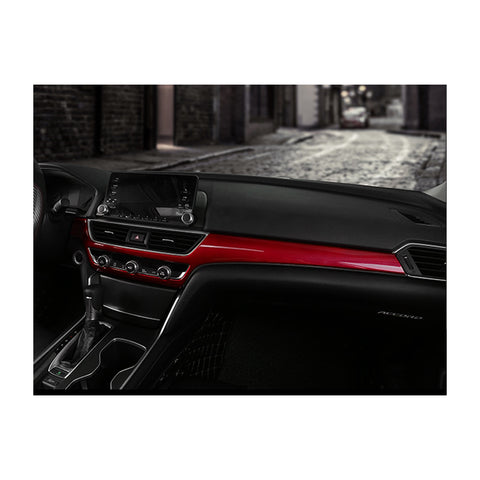 ABS Carbon Fiber / Red ABS Car Dashboard AC Switch Button Panel Frame Cover Trim for Honda Accord 2018 2019
