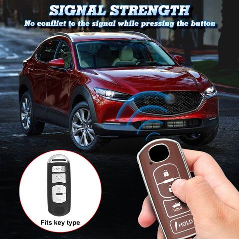 Brown Soft TPU Leather Full Protect Remote Key Fob Cover For 2009-2023 MAZDA 3 6