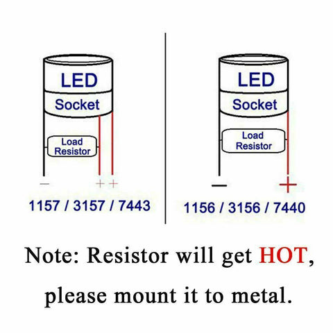 2pcs 50w 6-ohm Load Resistor Fix LED Bulb Fast Hyper Flash Turn Signal Blink Error Code