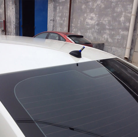 Carbon Fiber Blue Aluminum Antenna Roof Hood Mount Mast 1.4'' inch Screw Type AM/FM Radio Car Antenna Aerial JDM Replacement Universal Fit