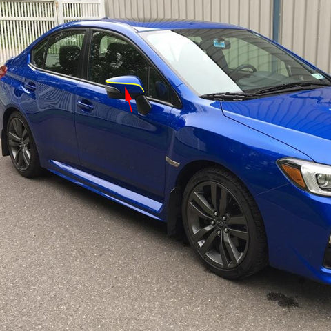 Fluorescent Yellow / Glossy Red Side View Mirror Pinstripes Vinyl Sticker for Subaru WRX STI 2015-2020, Sporty Pre-cut Stripe Decal Trim