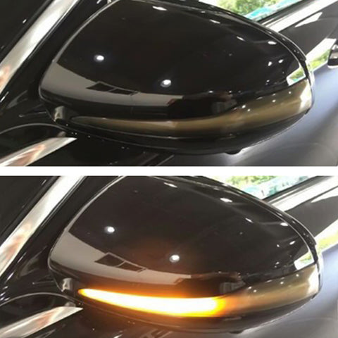 Amber LED Side Mirror Turn Signal Light for Mercedes Benz C E S GLC Class 2014-up, Smoked Black Dynamic Sequential Blink Side Mirror Marker Lens