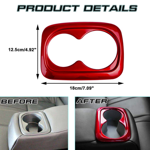 Red Interior ABS Water Cup Holder Cover Trim For Honda Civic 10th-11th 2016-2022