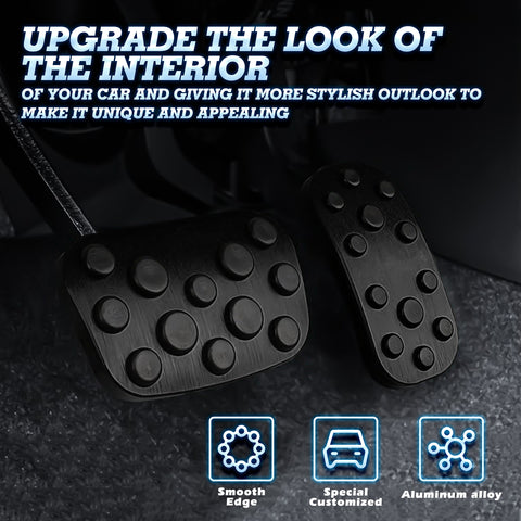 Set Black Anti-Slip Brake Foot Pedal Pads Kit For Toyota Corolla Cross 2020-2023