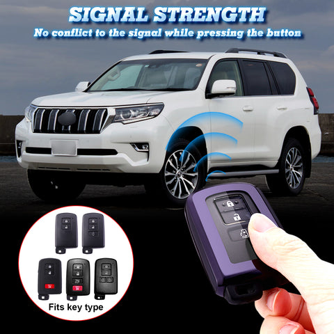 Purple Black Anti-dust Smart Key Fob Shell For Toyota Tacoma Camry 2 3 4 Button